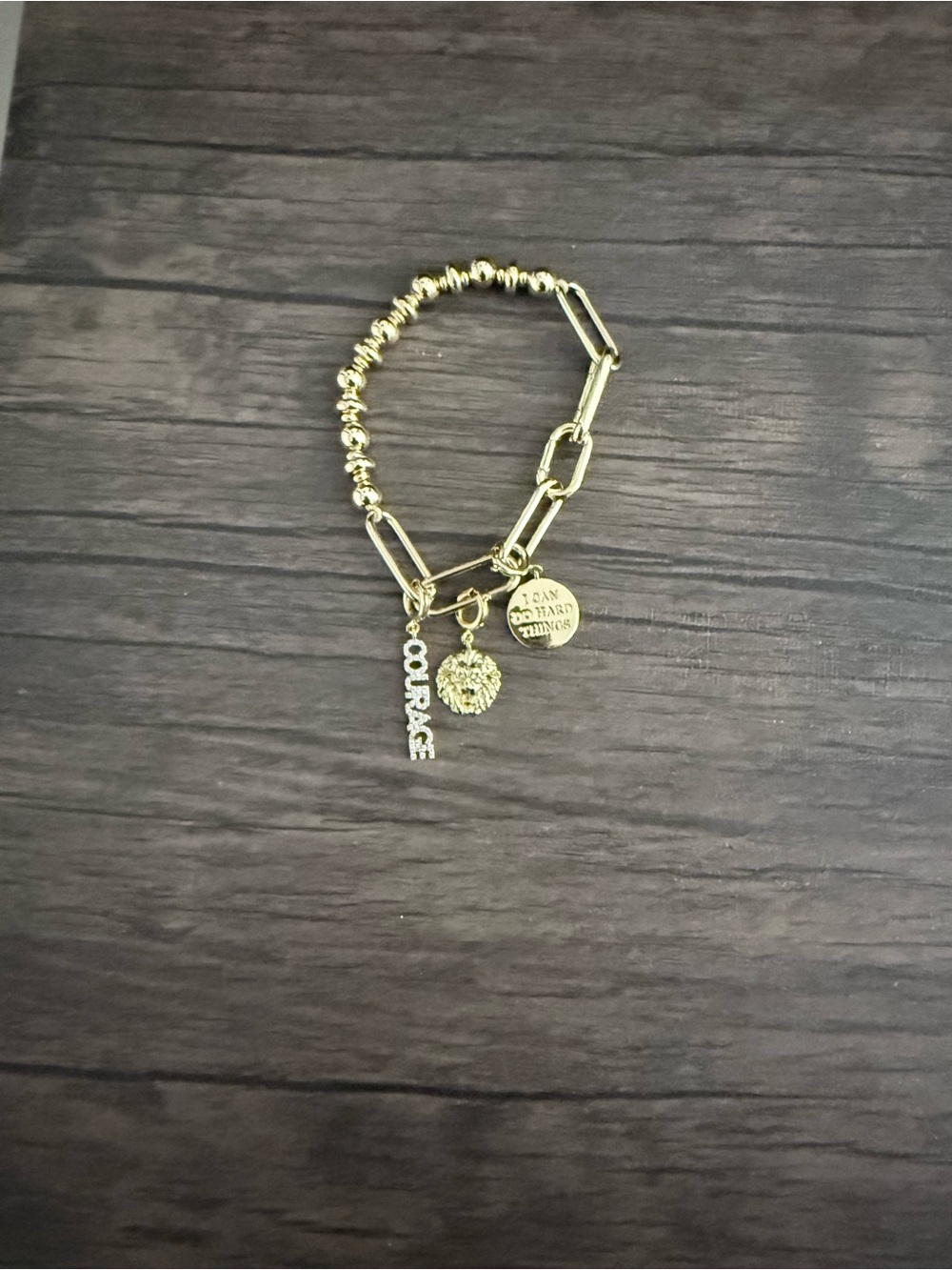 Gold-Tone Courage Charm Bracelet - Women Jewelry